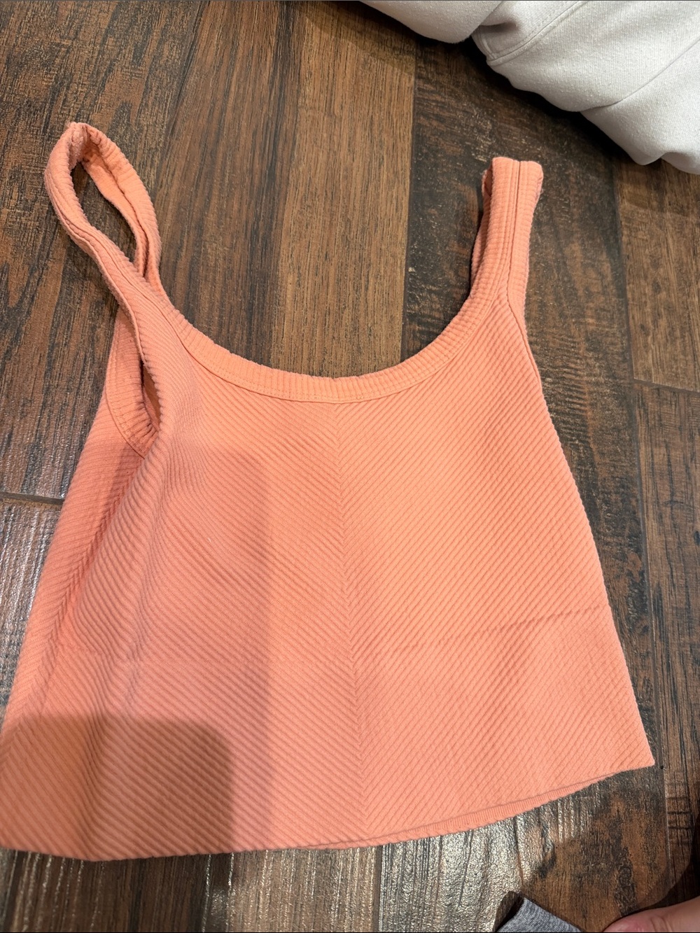 Peach Ribbed Tank Top - Picture 2 of 3